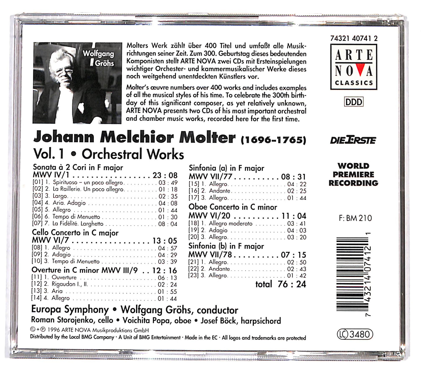 EBOND Johann Melchior Molter - Vol.1 Orchestral Works CD CD131773