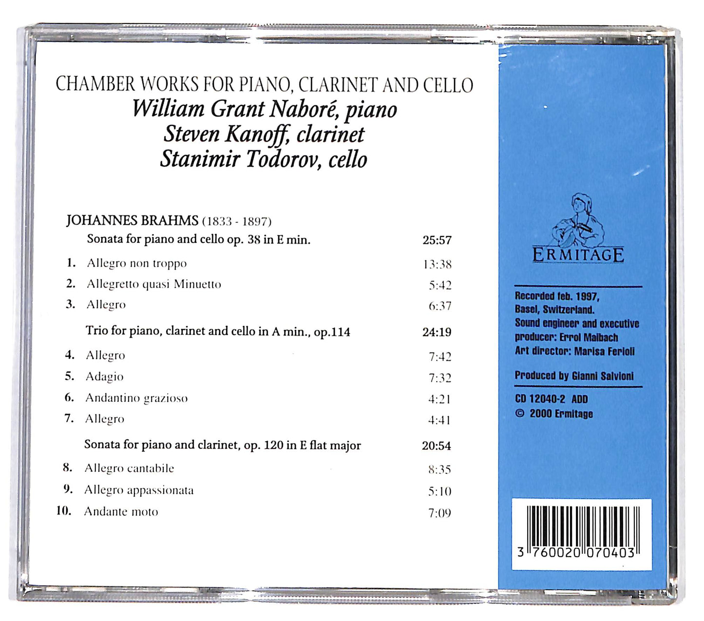 EBOND William Grant Nabore Kanoff Todorov - Brahms CD CD131852