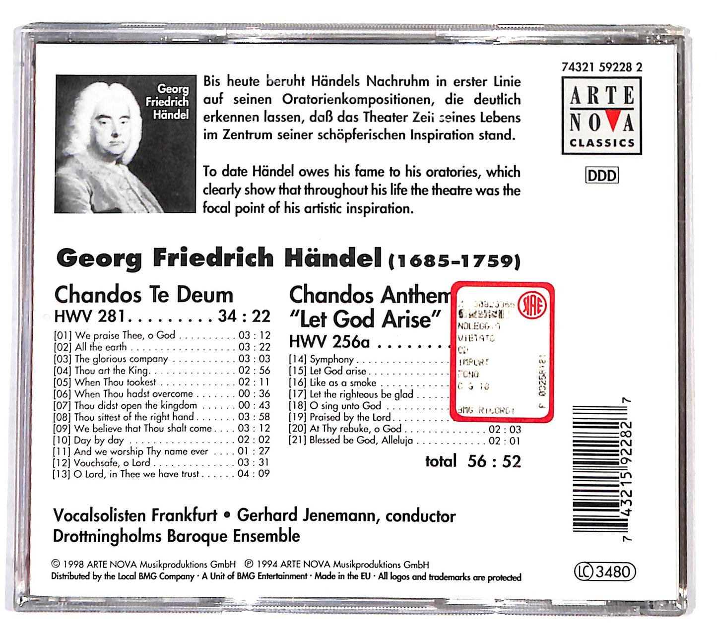 EBOND Handel - Chandos Anthem Let God Arise CD CD131904
