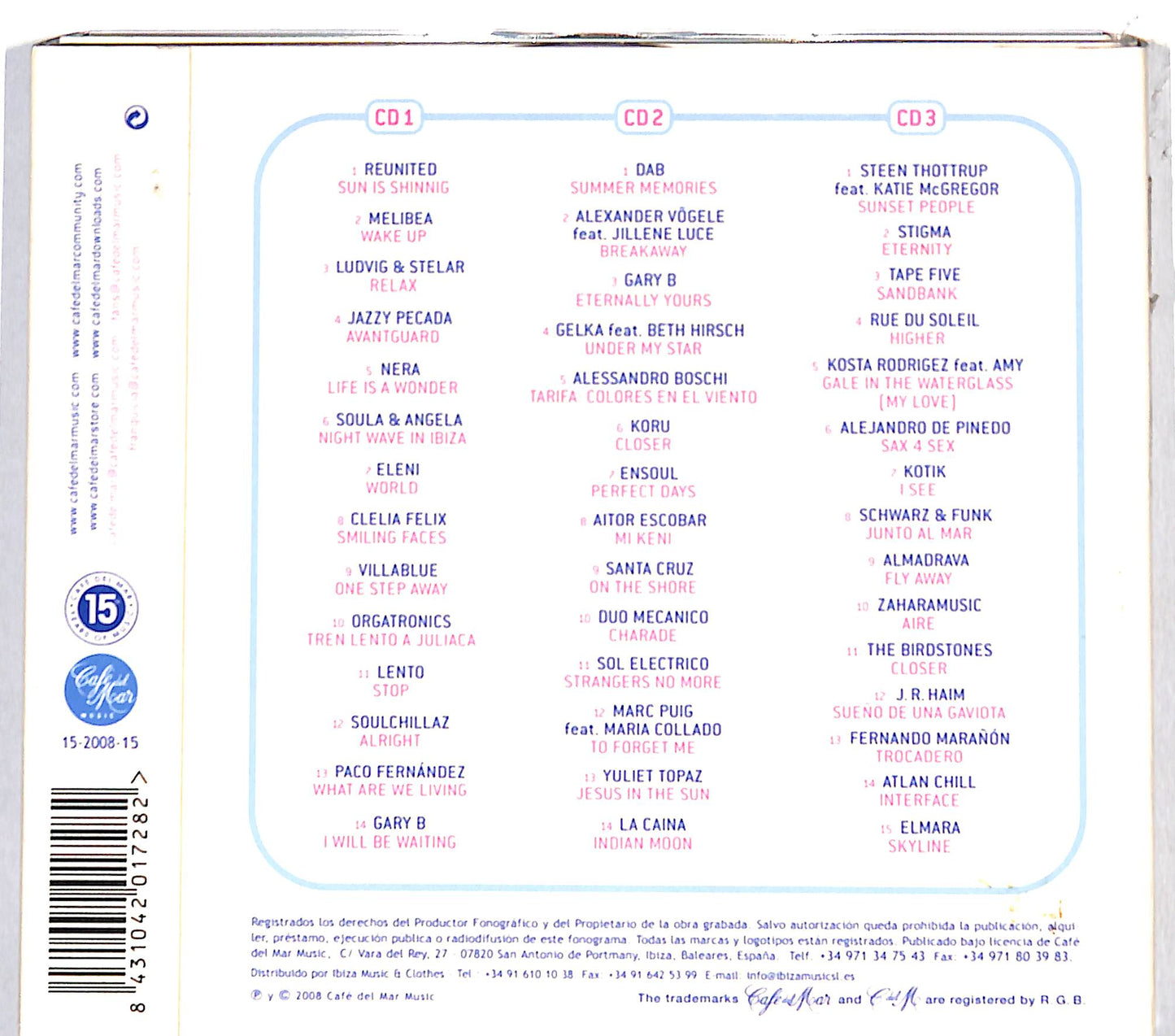 EBOND Various - Cafe Del Mar XV Volumen Quince DIGIPACK CD CD132034