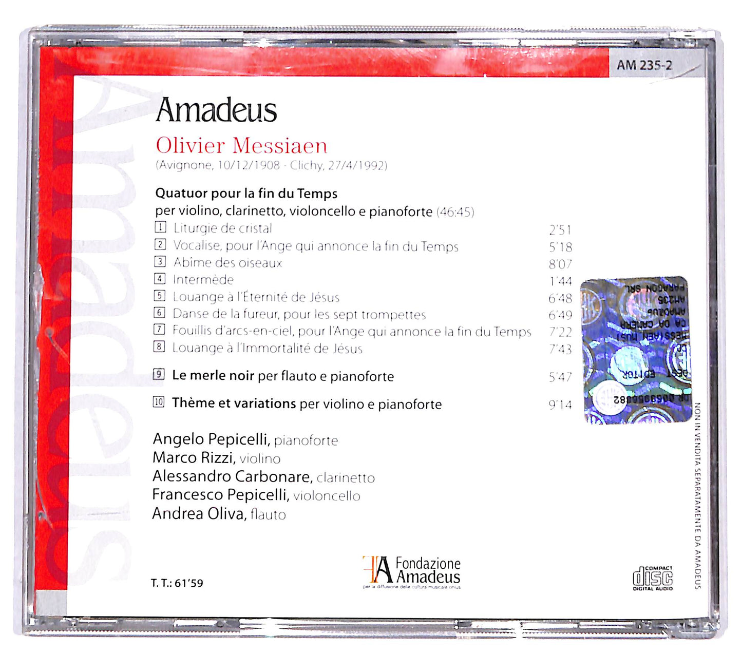 EBOND Olivier Messiaen - Quatuor Pour La Fin Du Temps CD CD132118