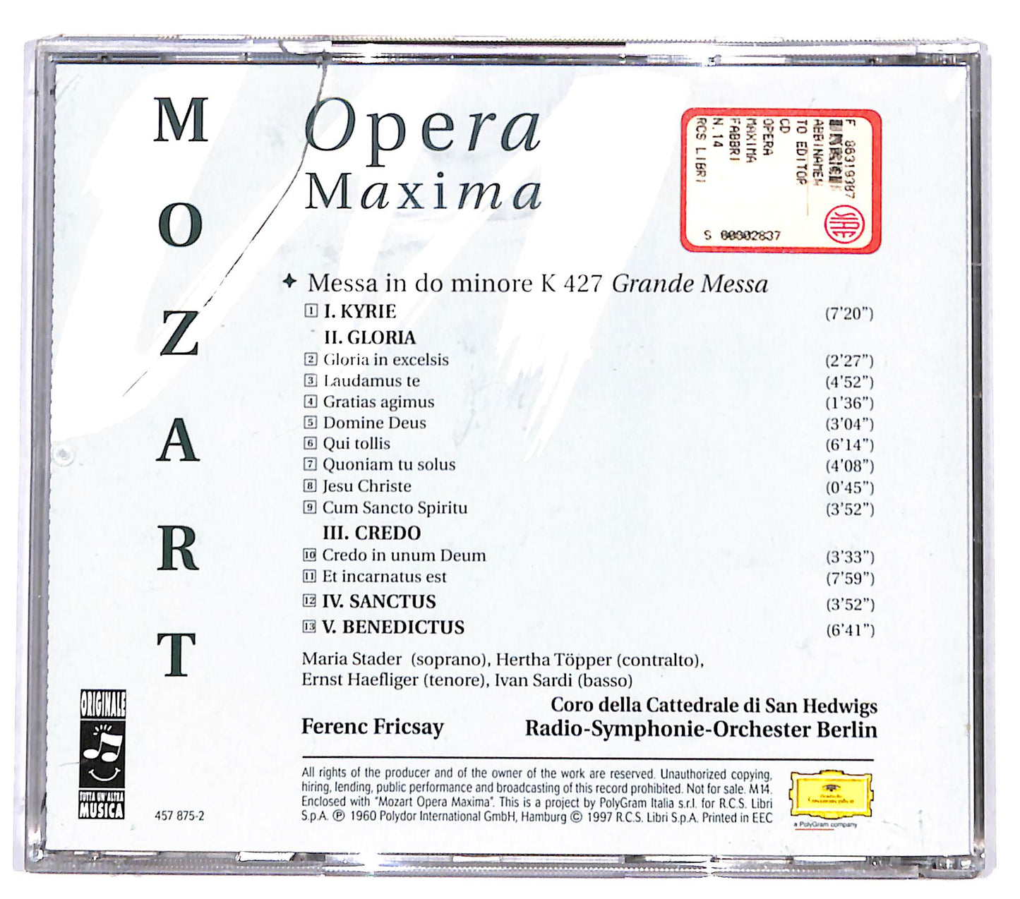 EBOND Mozart - Messa In Do Minore K 427 Grande Messa CD CD132129
