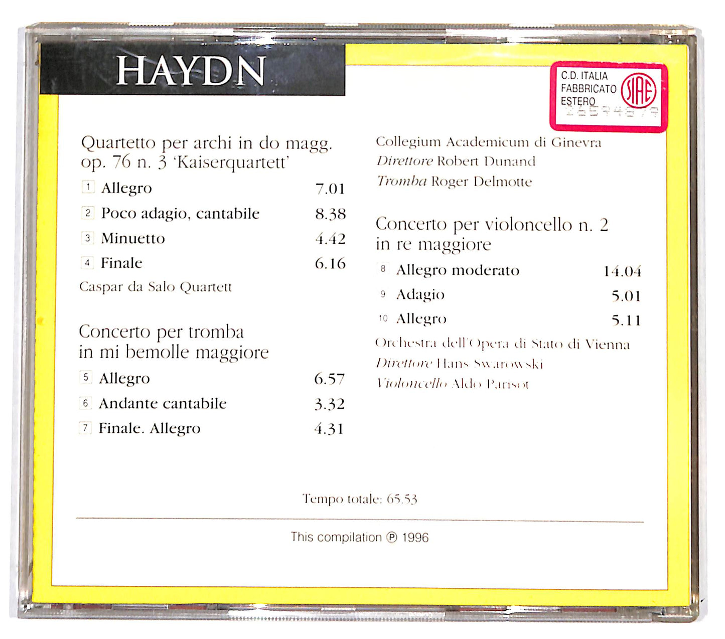 EBOND Haydn - Quartetto per archi op.76 n.3 Kaiserquartett CD CD132139