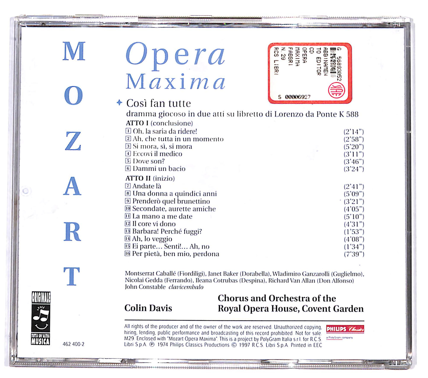 EBOND Mozart - Cosi Fan Tutte ( II ) - Opera Maxima CD CD132144