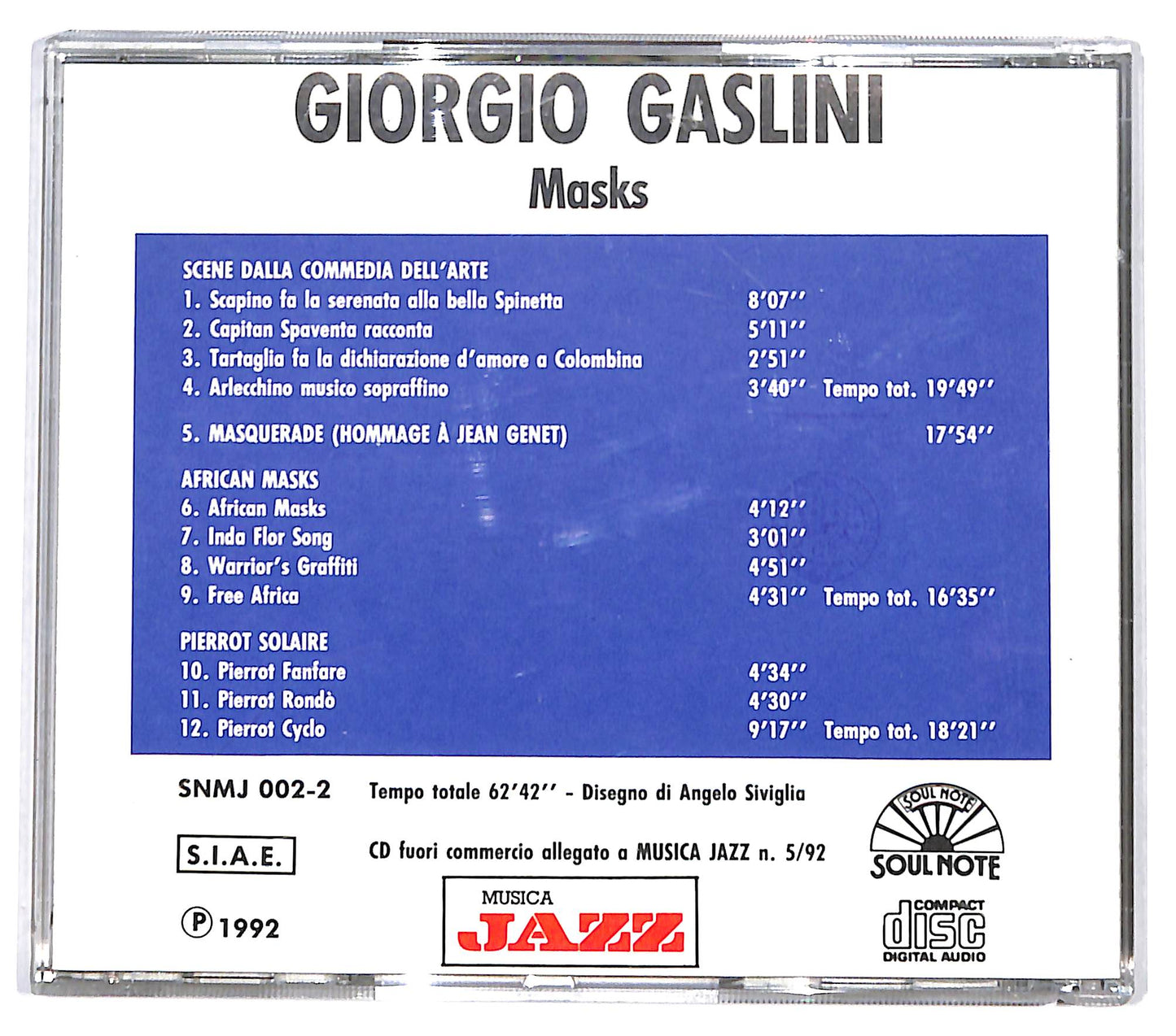 EBOND Giorgio Gaslini - Masks CD CD132708