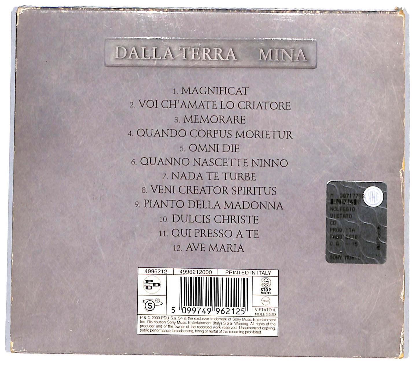 EBOND Mina - Dalla Terra CD CD132804