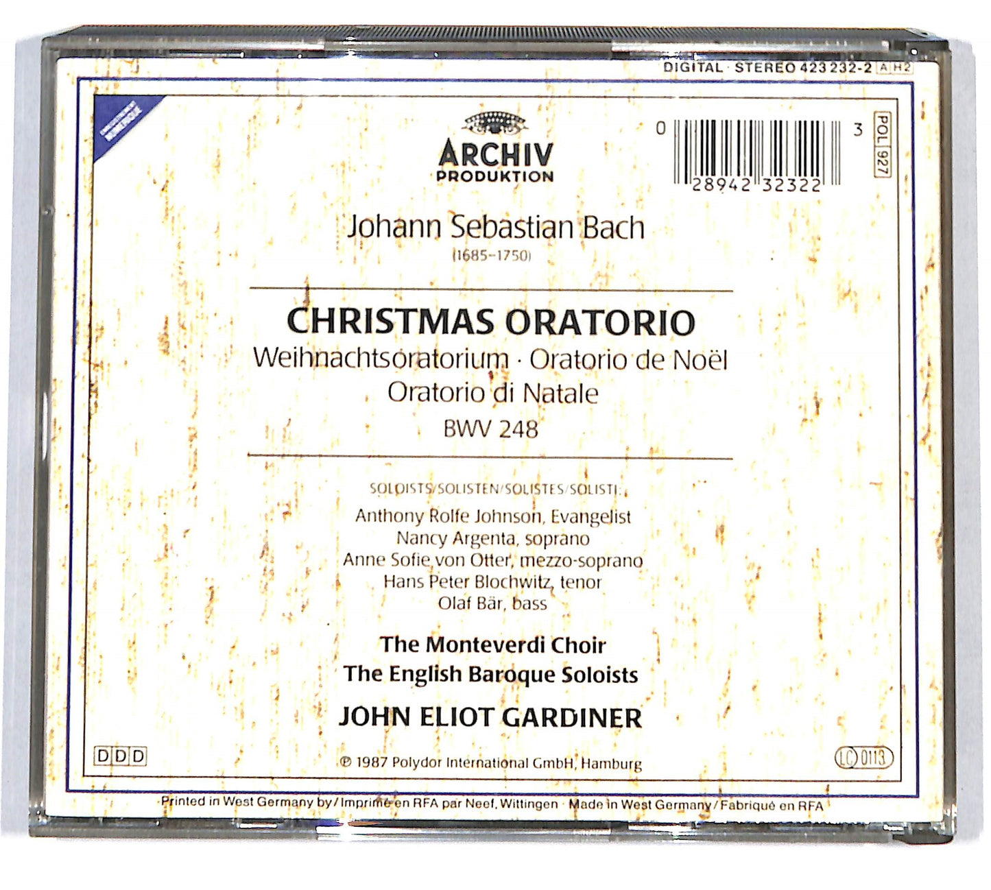 EBOND J.S. Bach - John Eliot Gardiner - Christmas Oratorio CD CD132855