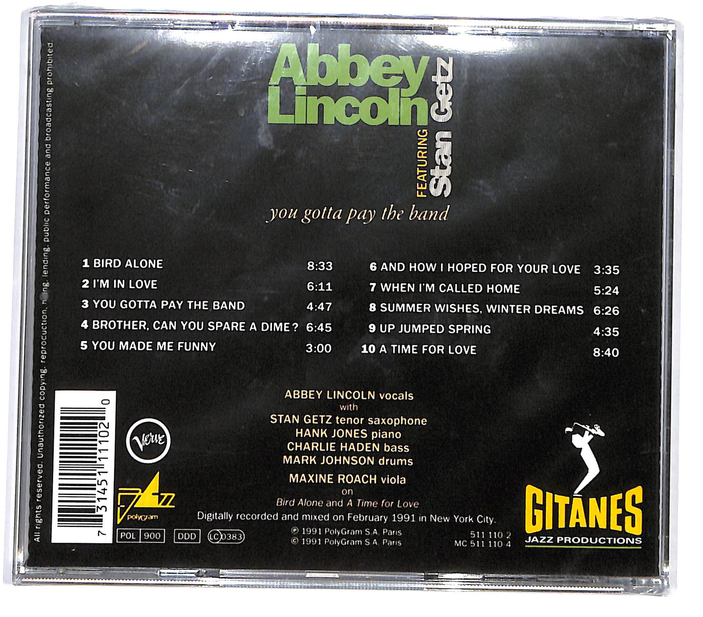 EBOND Abbey Lincoln Featuring Stan Getz - You Gotta Pay The Band CD CD133021