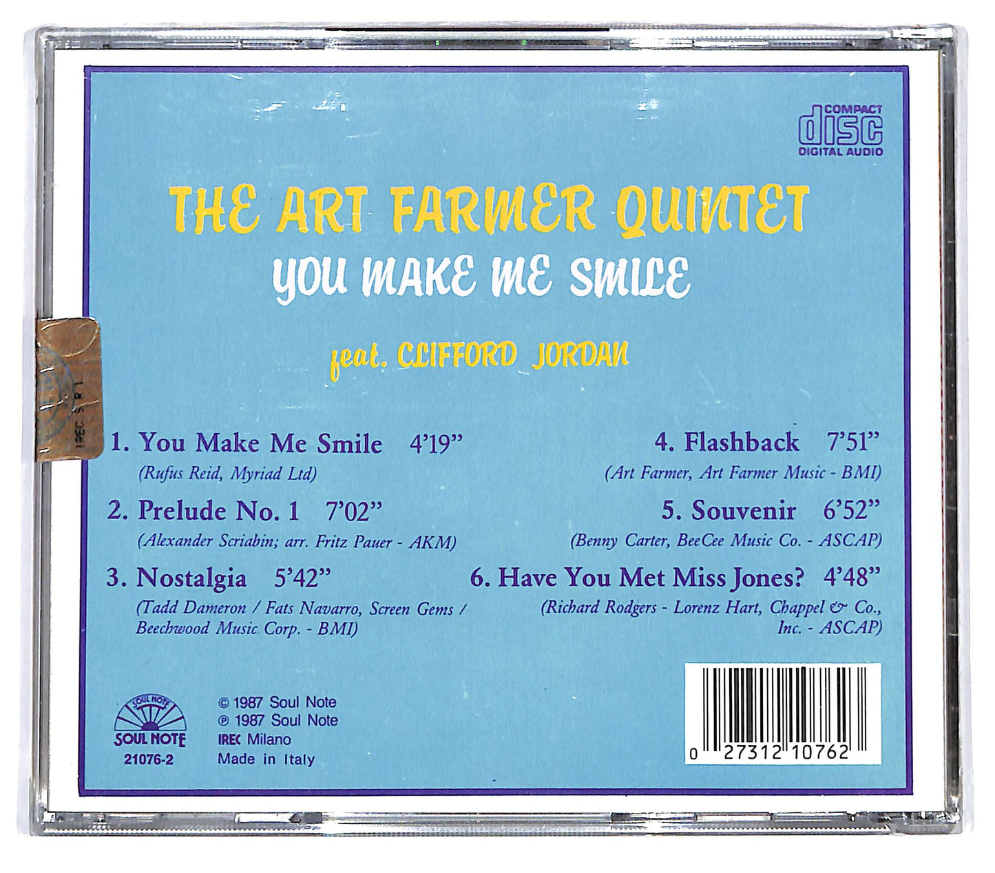 EBOND The Art Farmer Quintet - You Make Me Smile CD CD133047