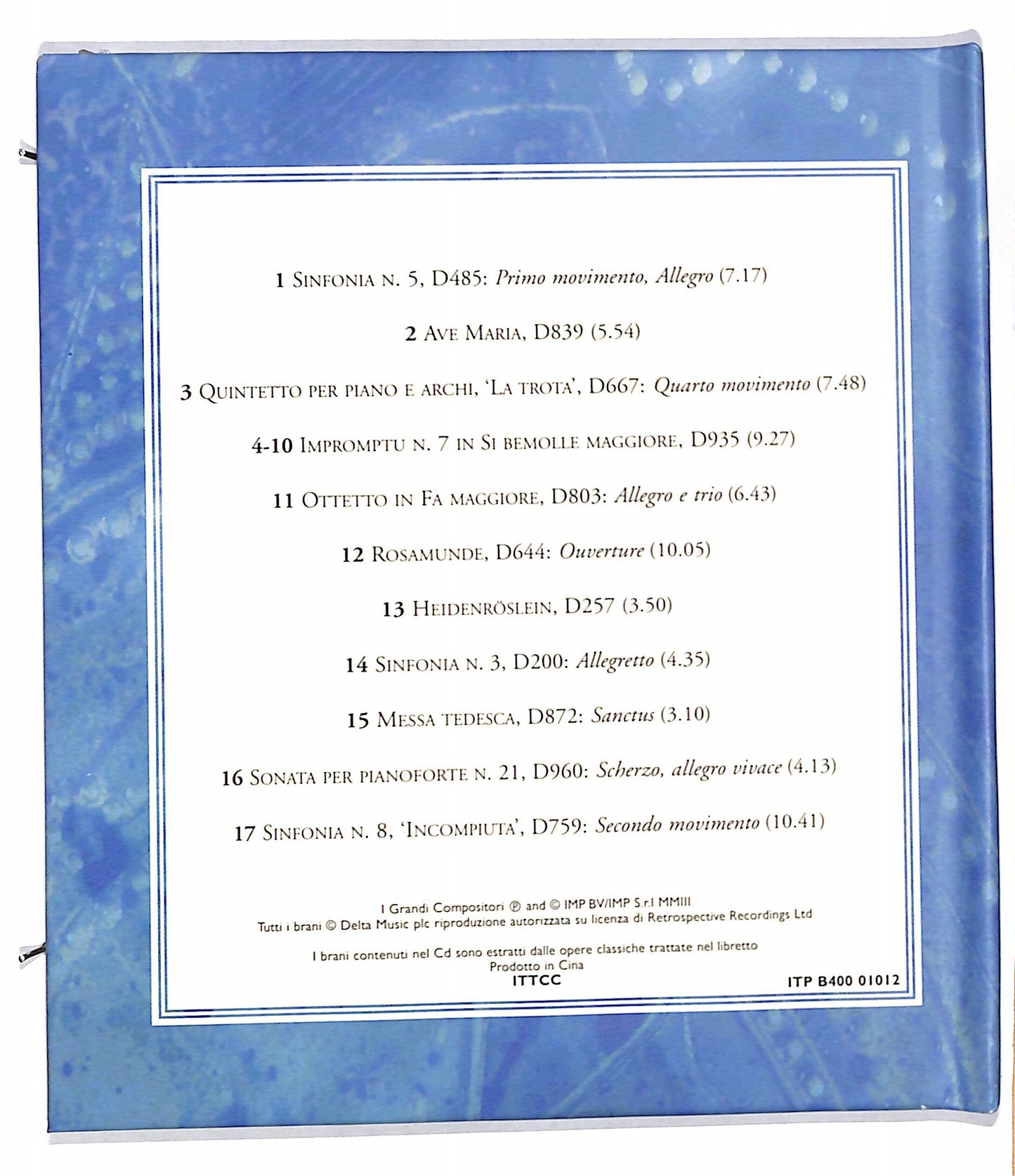 EBOND Schubert - Liricita Della Musica CD CD133203