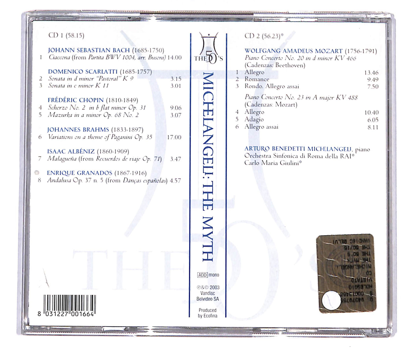 EBOND Arturo Benedetti Michelangeli - Michelangeli: The Myth CD CD133256