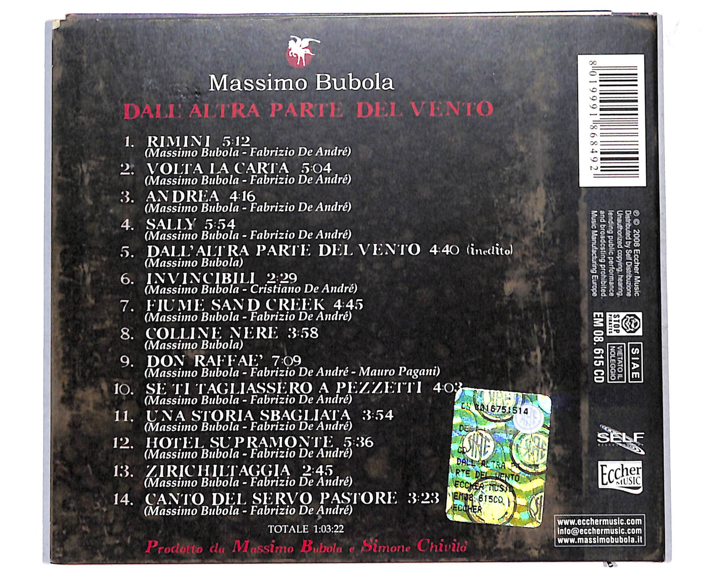 EBOND Massimo Bubola - Dall'altra Parte Del Vento DIGIPACK CD CD133421