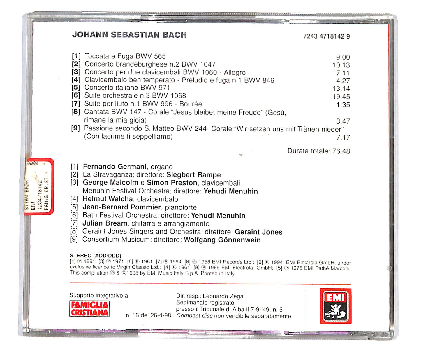 EBOND Johann Sebastian Bach - Le Pagine Piu Belle CD CD133540