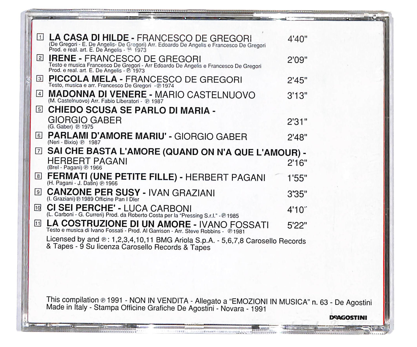 EBOND Various - La Costruzione Di Un Amore CD CD133549