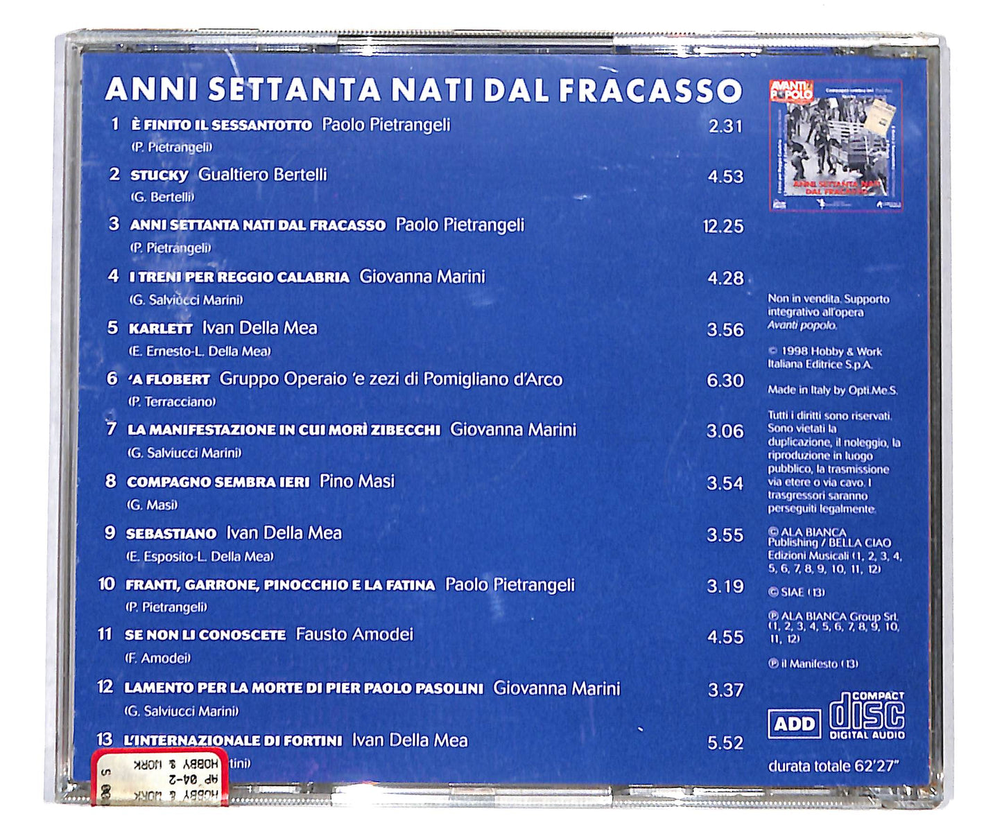 EBOND Various - Avanti Popolo - anni settanta nati dal fracasso CD CD133605