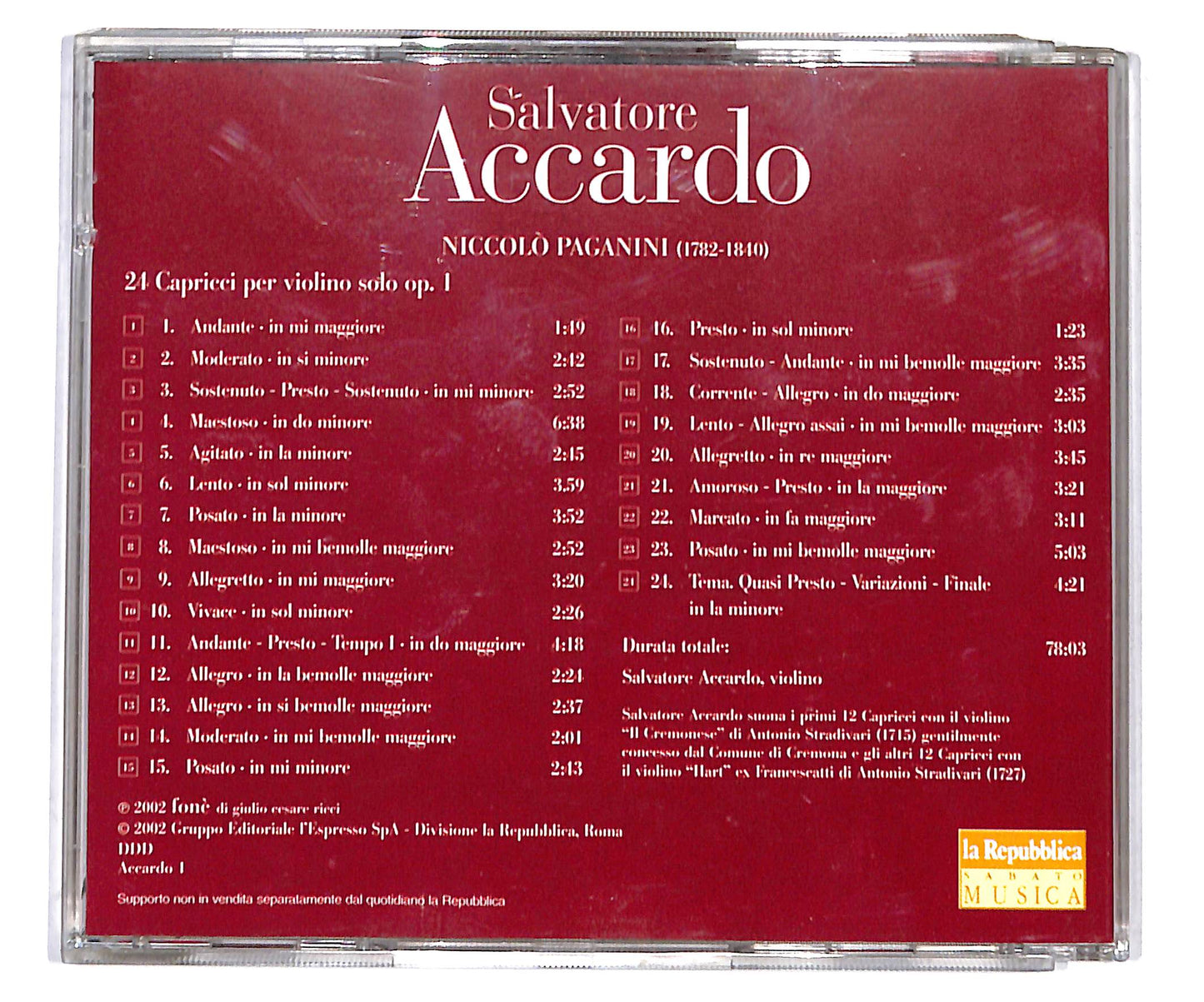 EBOND Salvatore Accardo - 24 Capricci op.1 CD CD133618
