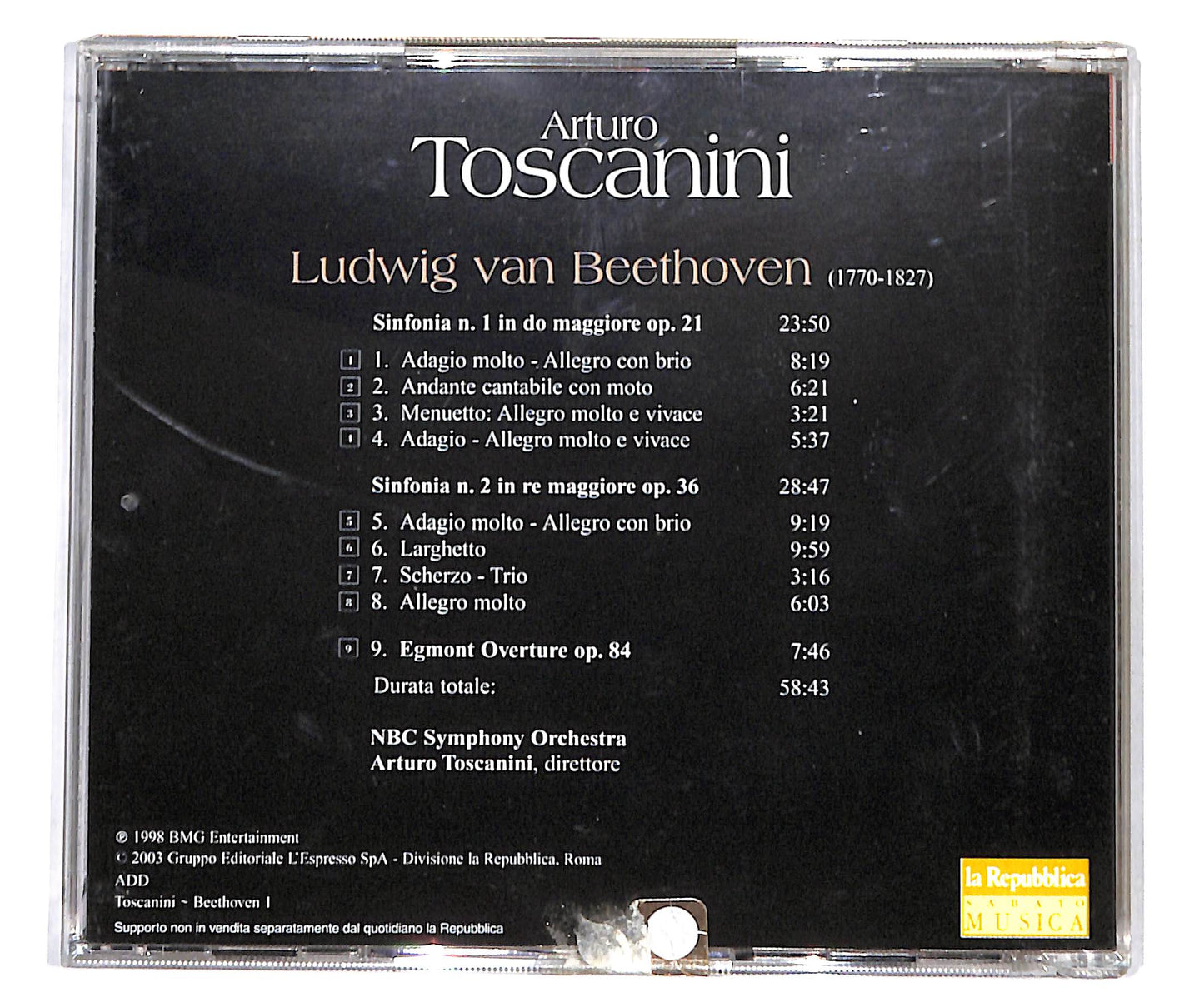 EBOND Arturo Toscanini - Beethoven - Sinfonia 1-2 CD CD133708