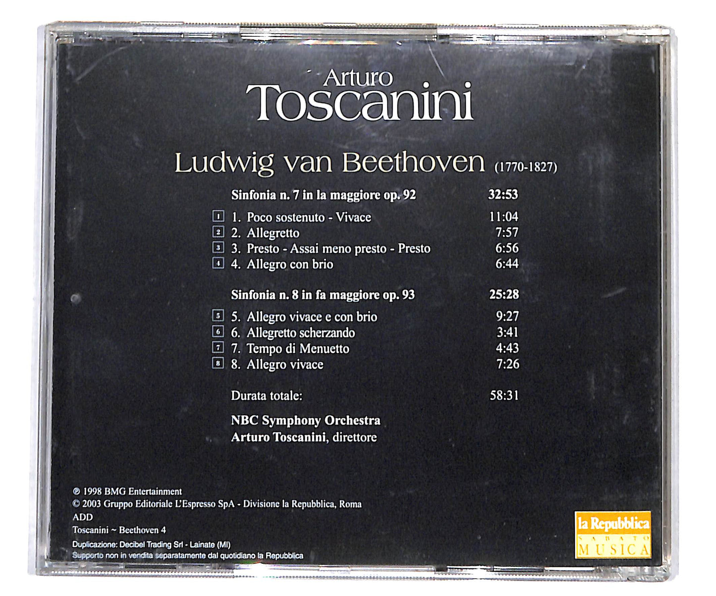EBOND Arturo Toscanin - Beethoven - Sinfonia 7 - 8 CD CD133709