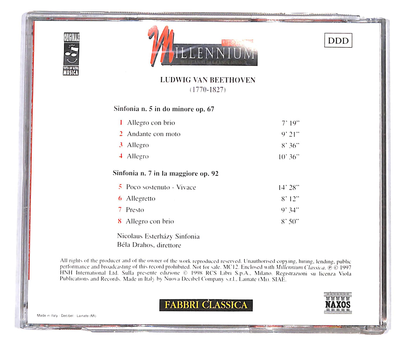 EBOND Beethoven - sinfonia n.5 n.7 in la maggiore op.92 CD CD133720