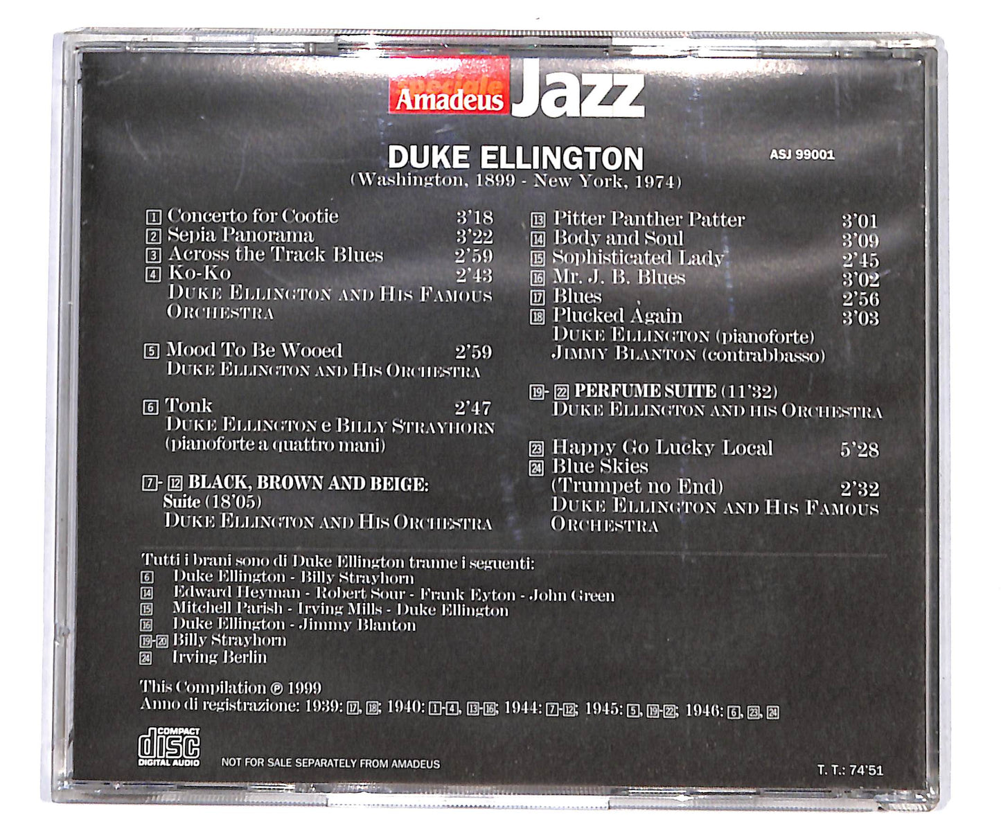 EBOND Duke Ellington - Gli Anni D'Oro 1939/1946 CD CD133723