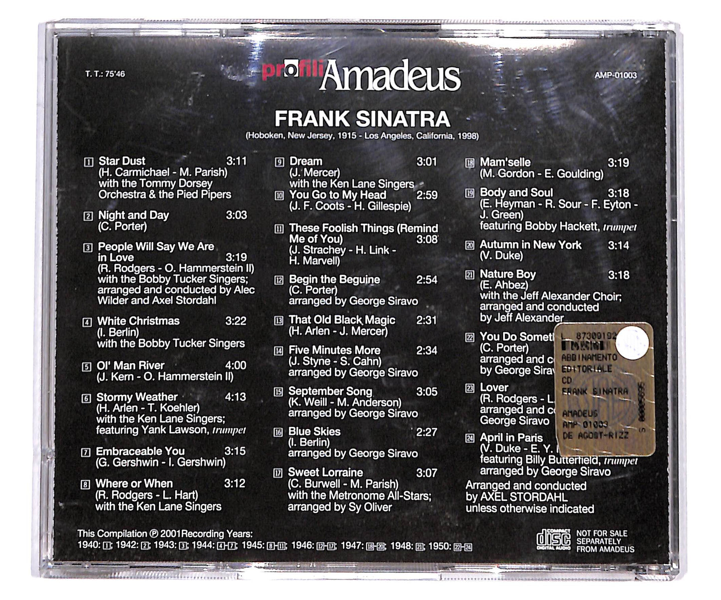 EBOND Frank Sinatra - 1940-1950 CD CD133755