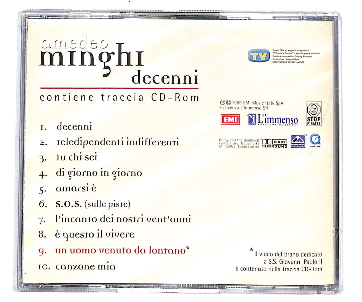 EBOND Amedeo Minghi - Decenni CD CD133943