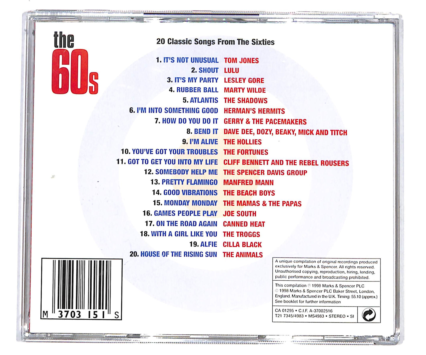 EBOND Various - The 60s (20 Classic Songs From The Sixties) CD CD134048