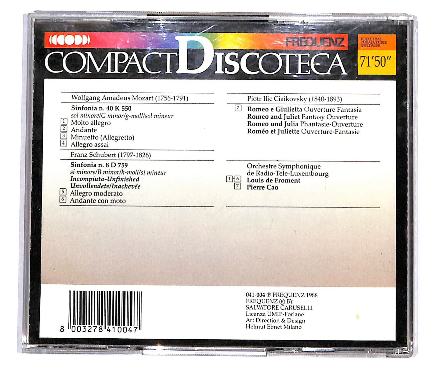 EBOND Mozart, Schubert, Ciaikovsky - Sinfonia N.40 K.550, Sinf. N.8 CD CD134103