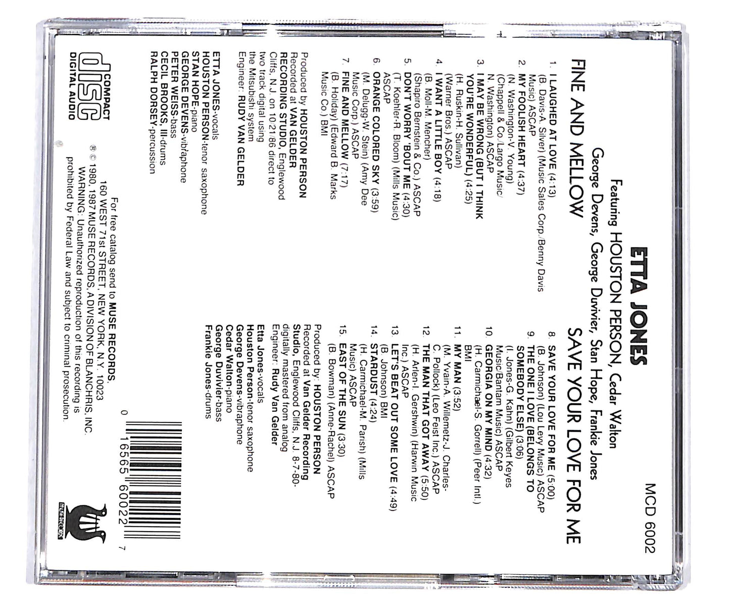 EBOND Etta Jones - Fine And Mellow/Save Your Love For Me CD CD134347