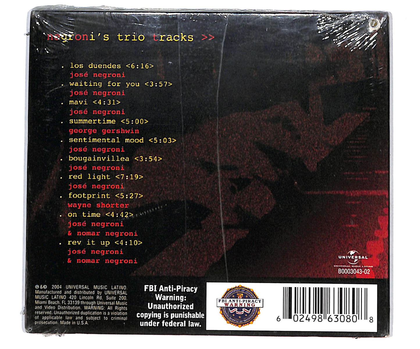 EBOND Negroni's Trio - Piano Drums Bass DIGIPACK CD CD134518