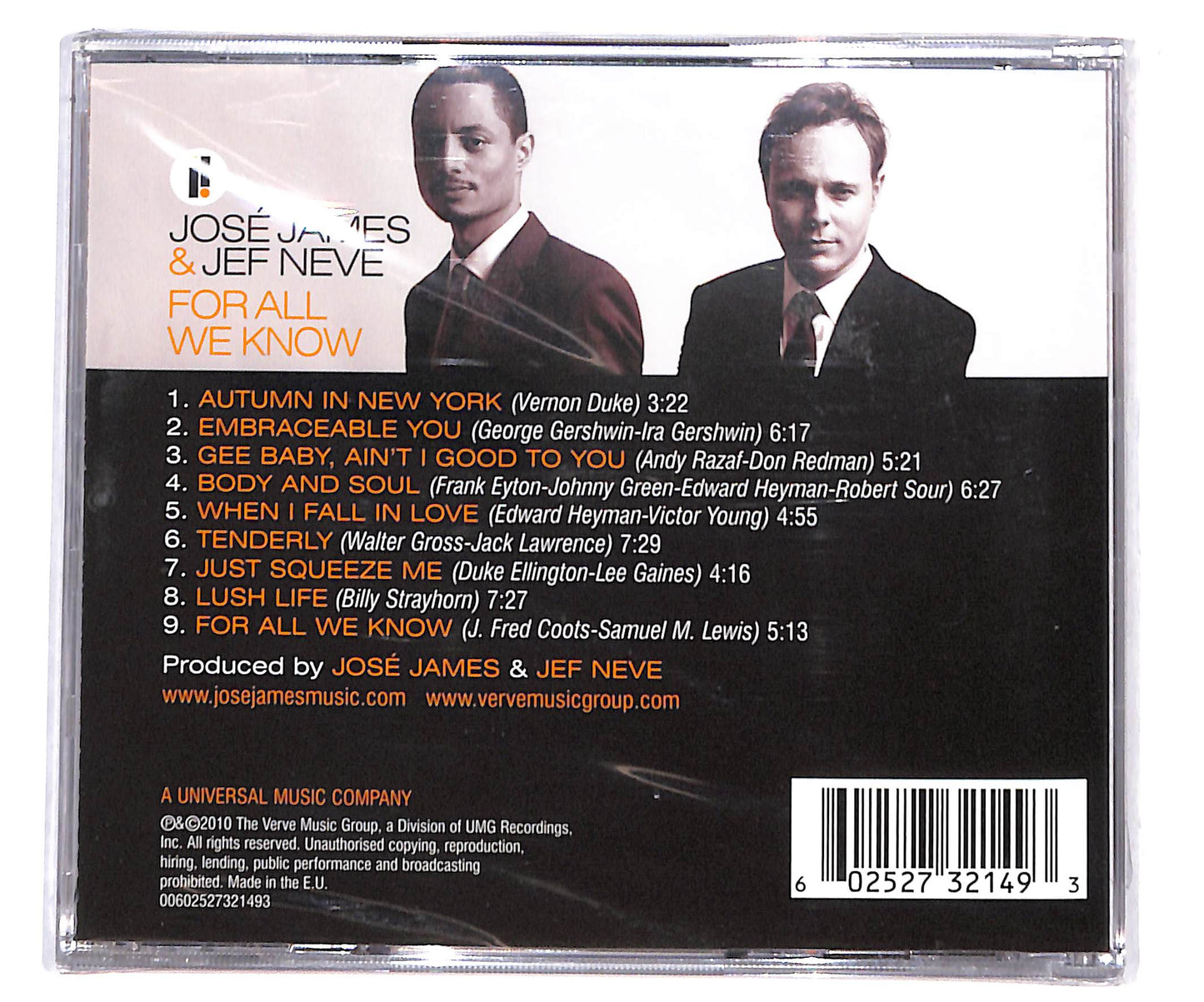 EBOND Jose James & Jef Neve - For All We Know CD CD134620