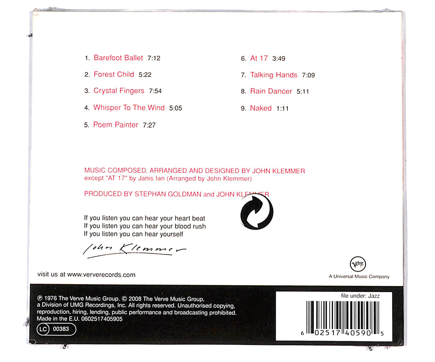 EBOND John Klemmer - Barefoot Ballet CD CD134625