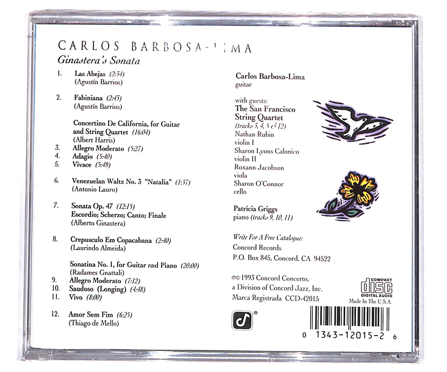 EBOND Carlos Barbosa-Lima - Ginastera's Sonata CD CD134707