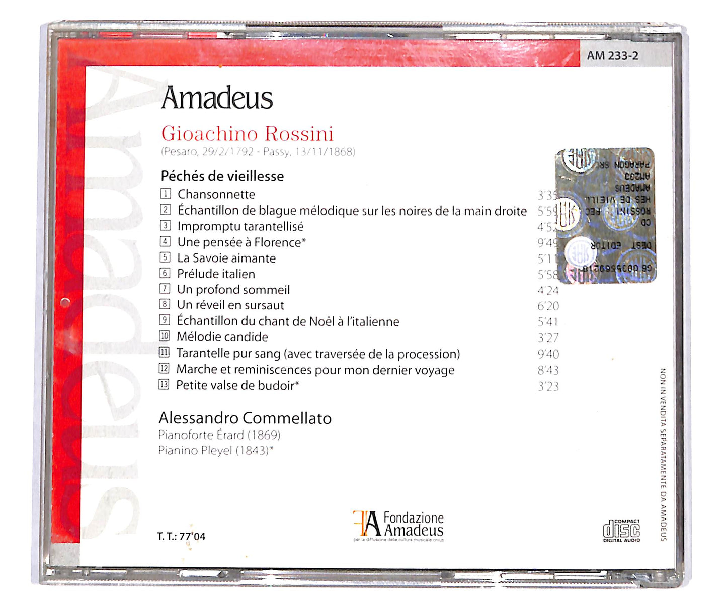 EBOND Rossini Alessandro Commellato - Peches de Vieillesse CD CD134832