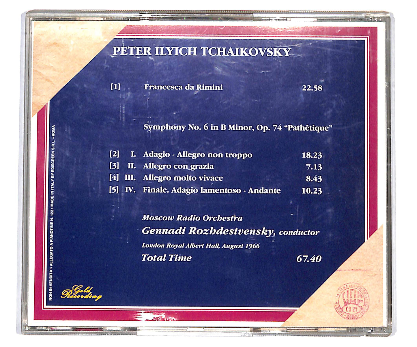 EBOND Peter Ilyich Tchaikovsky - Peter Ilyich Tchaikovsky CD CD134902