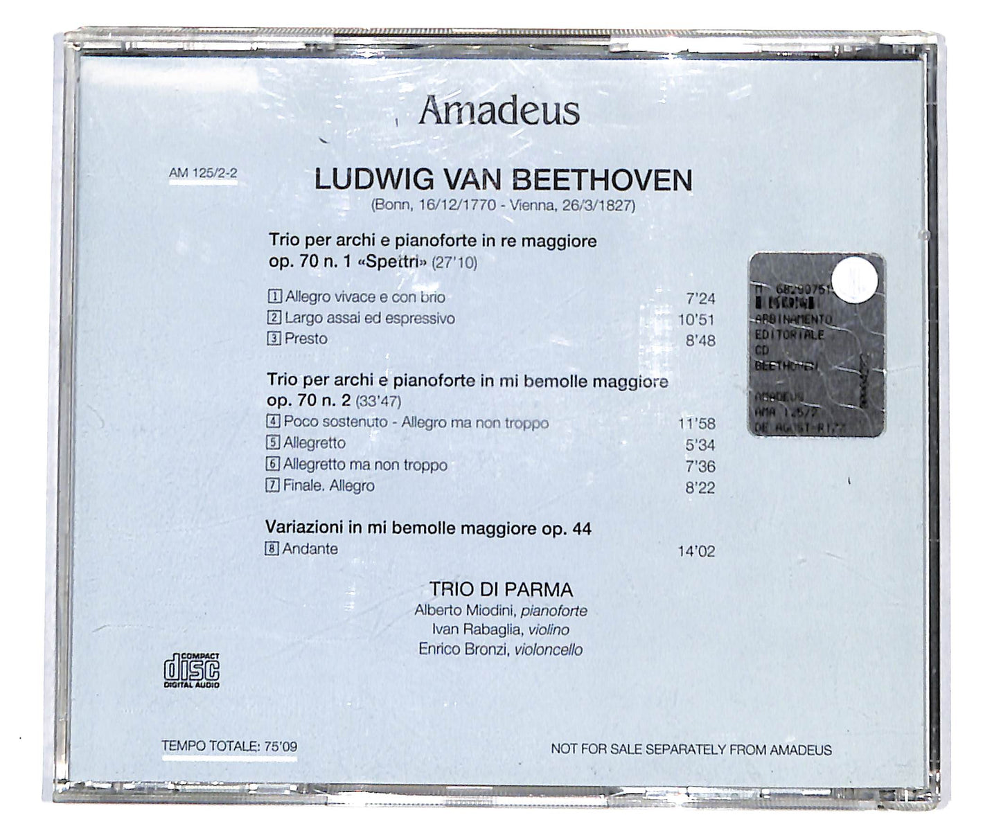 EBOND Beethoven Trio Di Parma - Trii Per Archi E Pianoforte CD CD134903