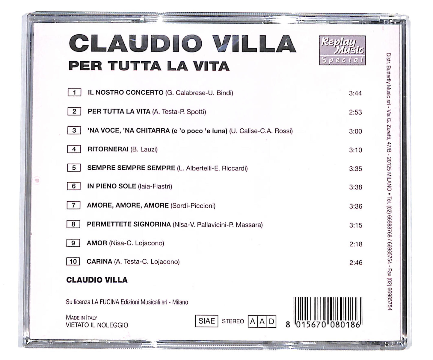 EBOND Claudio Villa - Per Tutta La vita CD CD134932