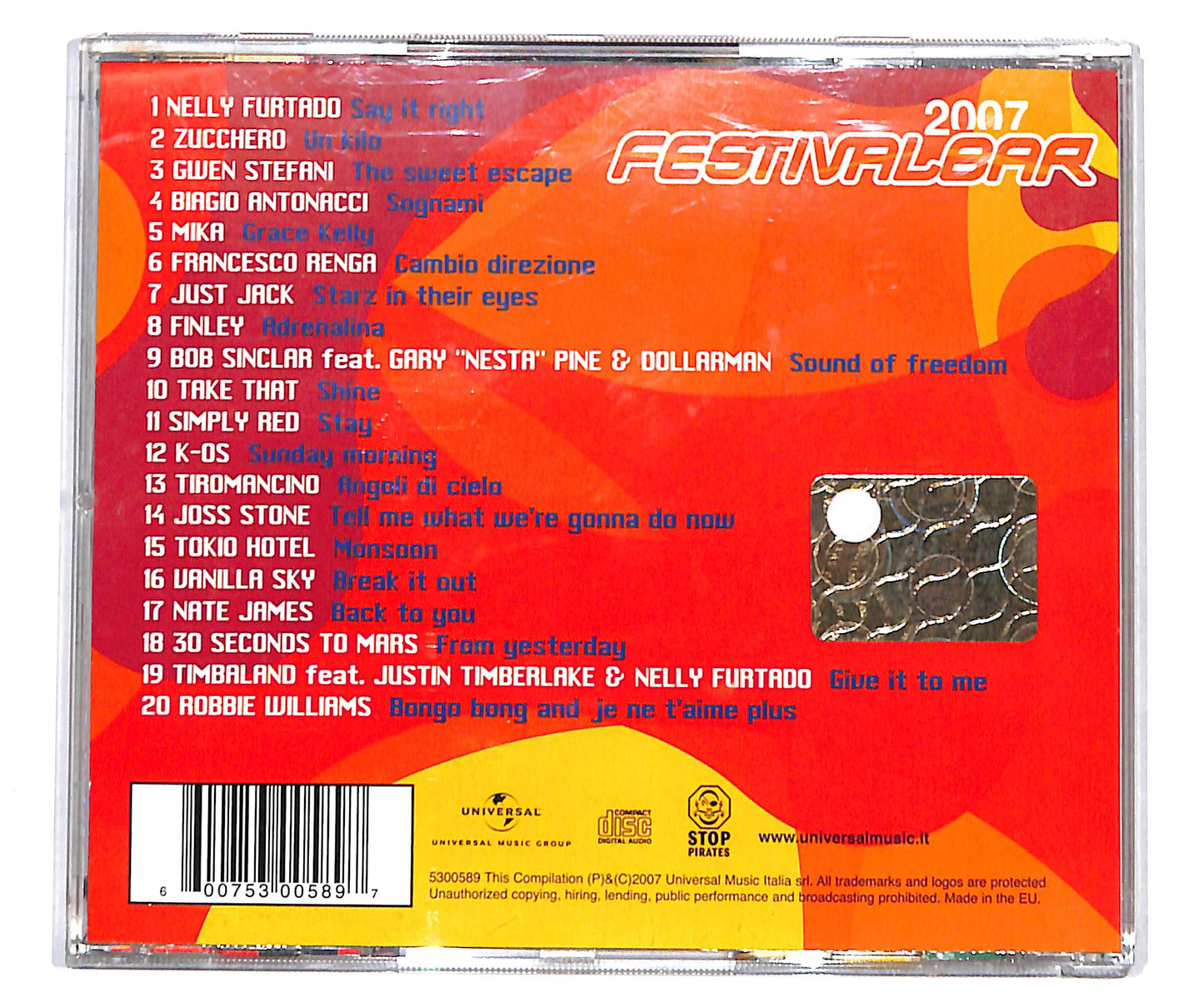 EBOND Festivalbar 2007 - Compilation Rossa CD CD134939