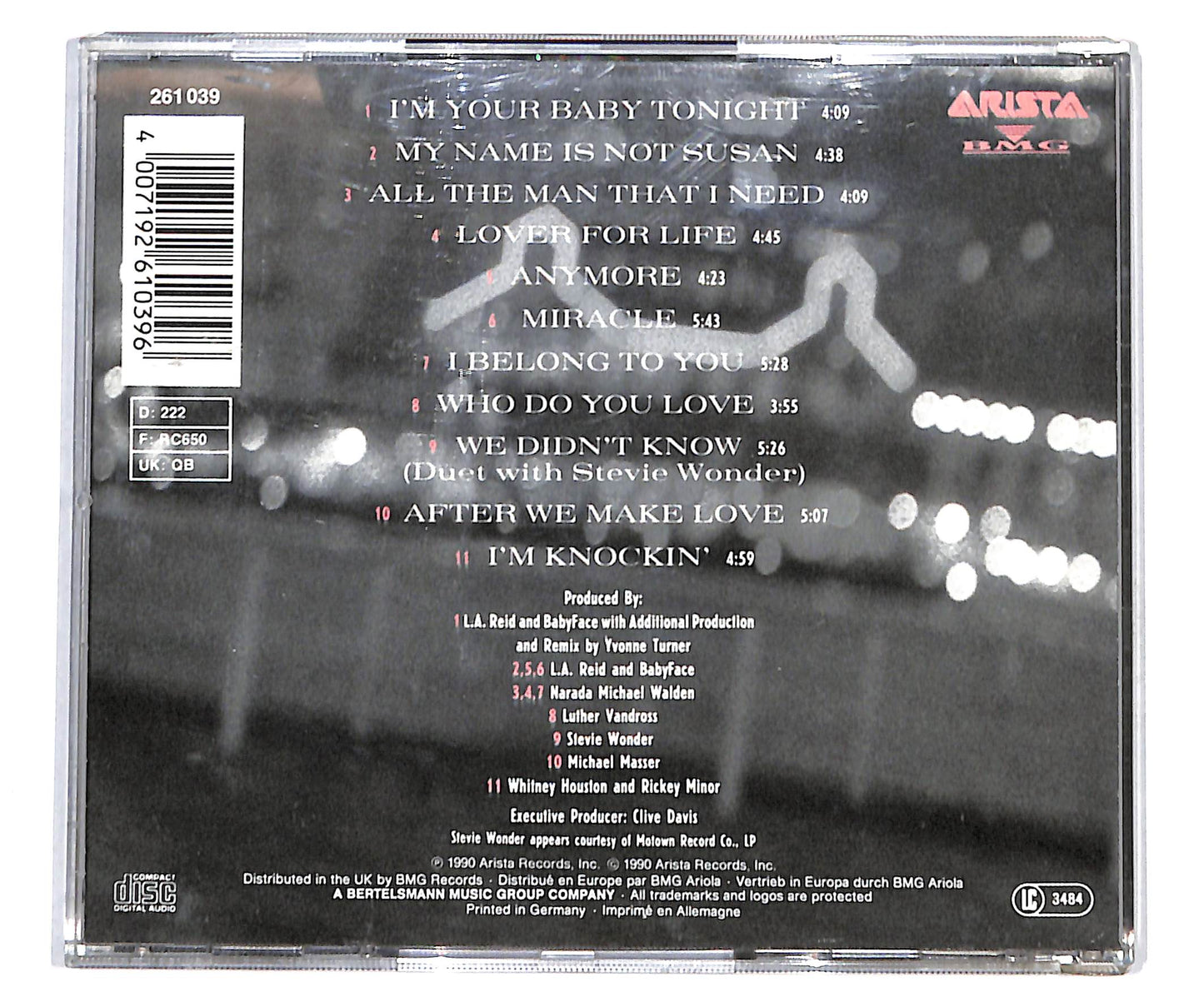 EBOND Whitney Houston - I'm Your Baby Tonight CD CD135047