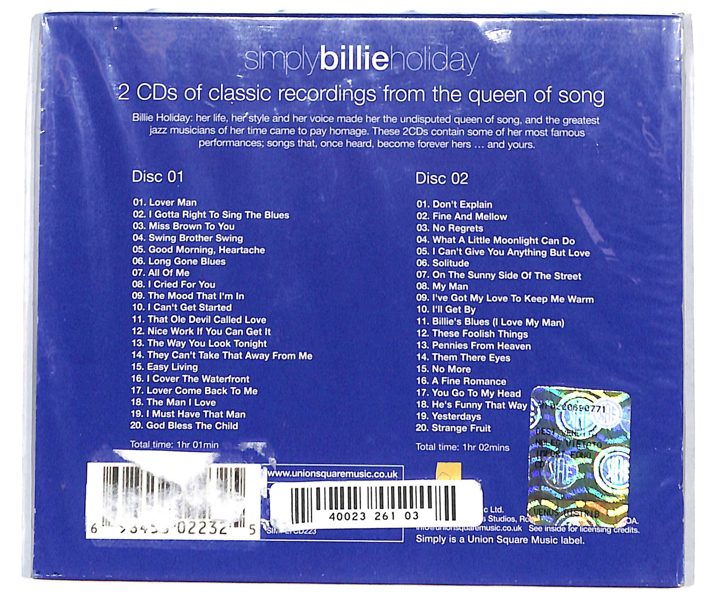 EBOND Billie Holiday - Simply Billie Holiday CD CD135104