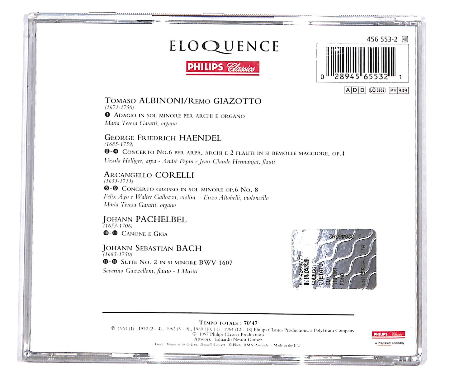 EBOND Albinoni Pachelbel I Musici - Adagio Canon y Gigue CD CD135211