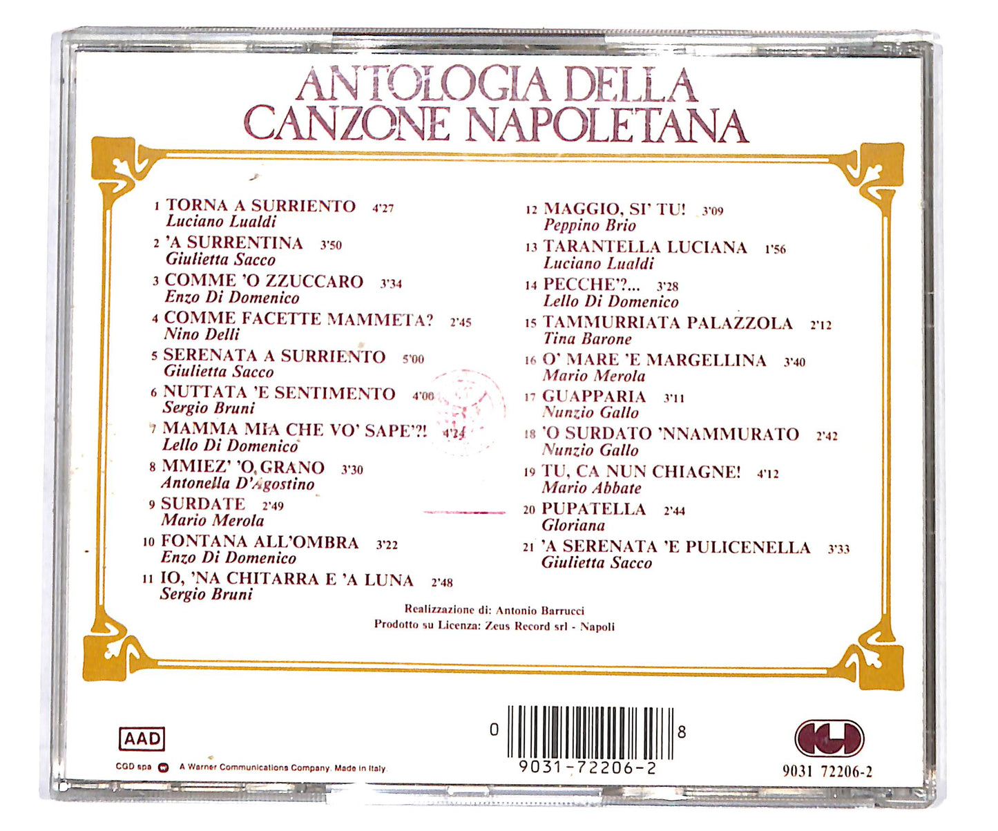 EBOND Various - Antologia Della Canzone Napoletana Vol.2 (1904-1916) CD CD135214