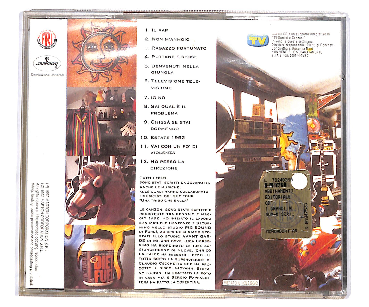 EBOND Jovanotti - Lorenzo 1992 EDITORIALE CD CD135228