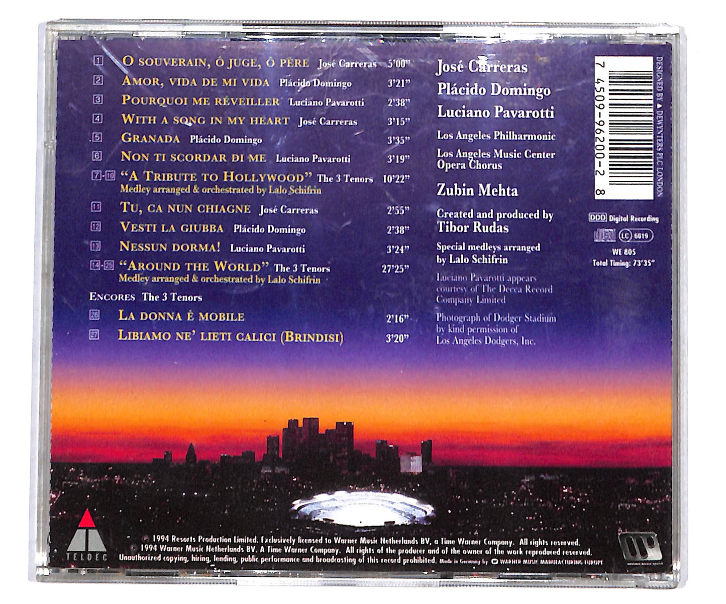 EBOND The 3 Tenors In Concert 1994 - Carreras Domingo Pavarotti CD CD135325