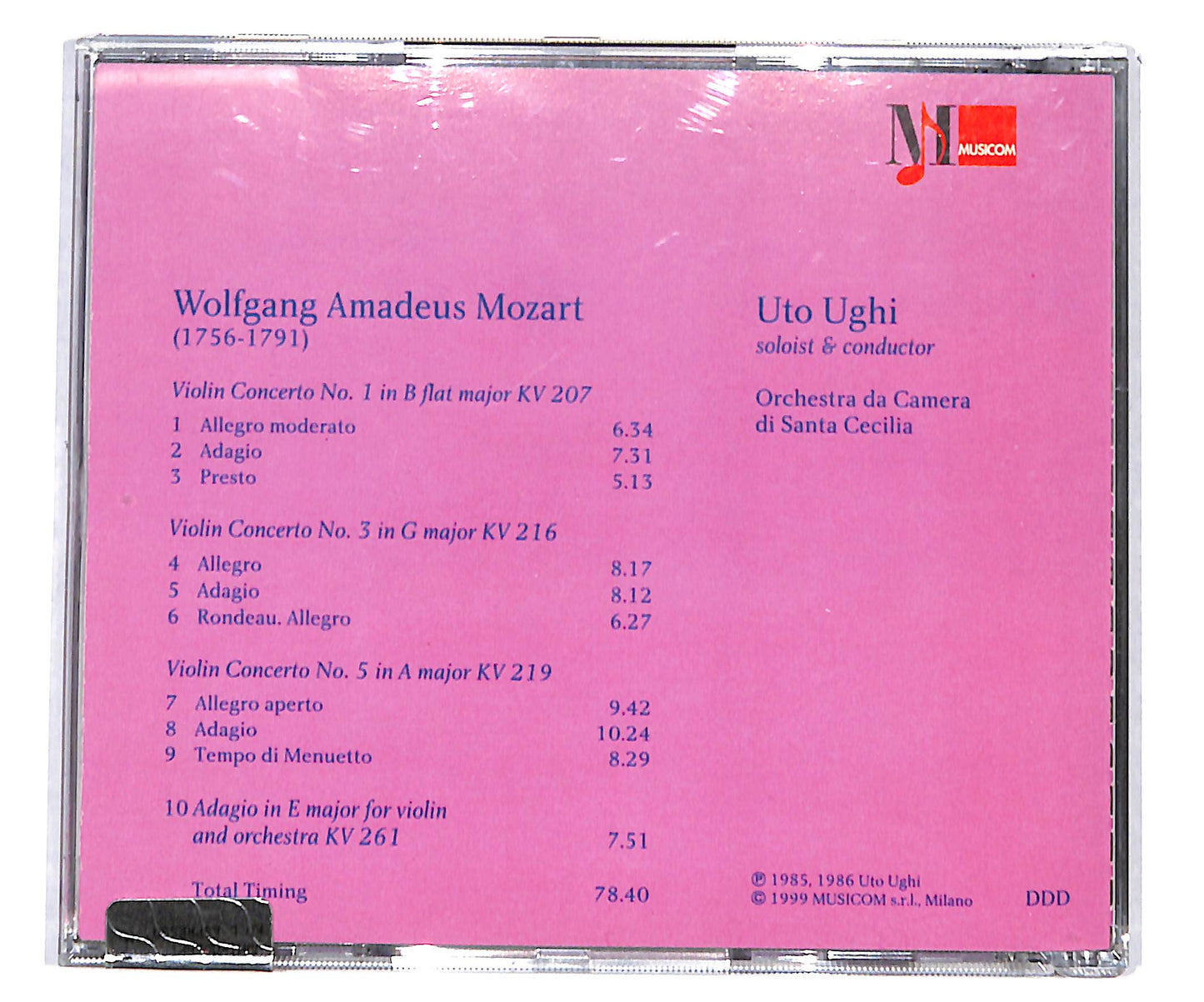 EBOND Mozart Uto Ughi - Concerti Per Violino KV 207 216 & 219KV 261 CD CD135354