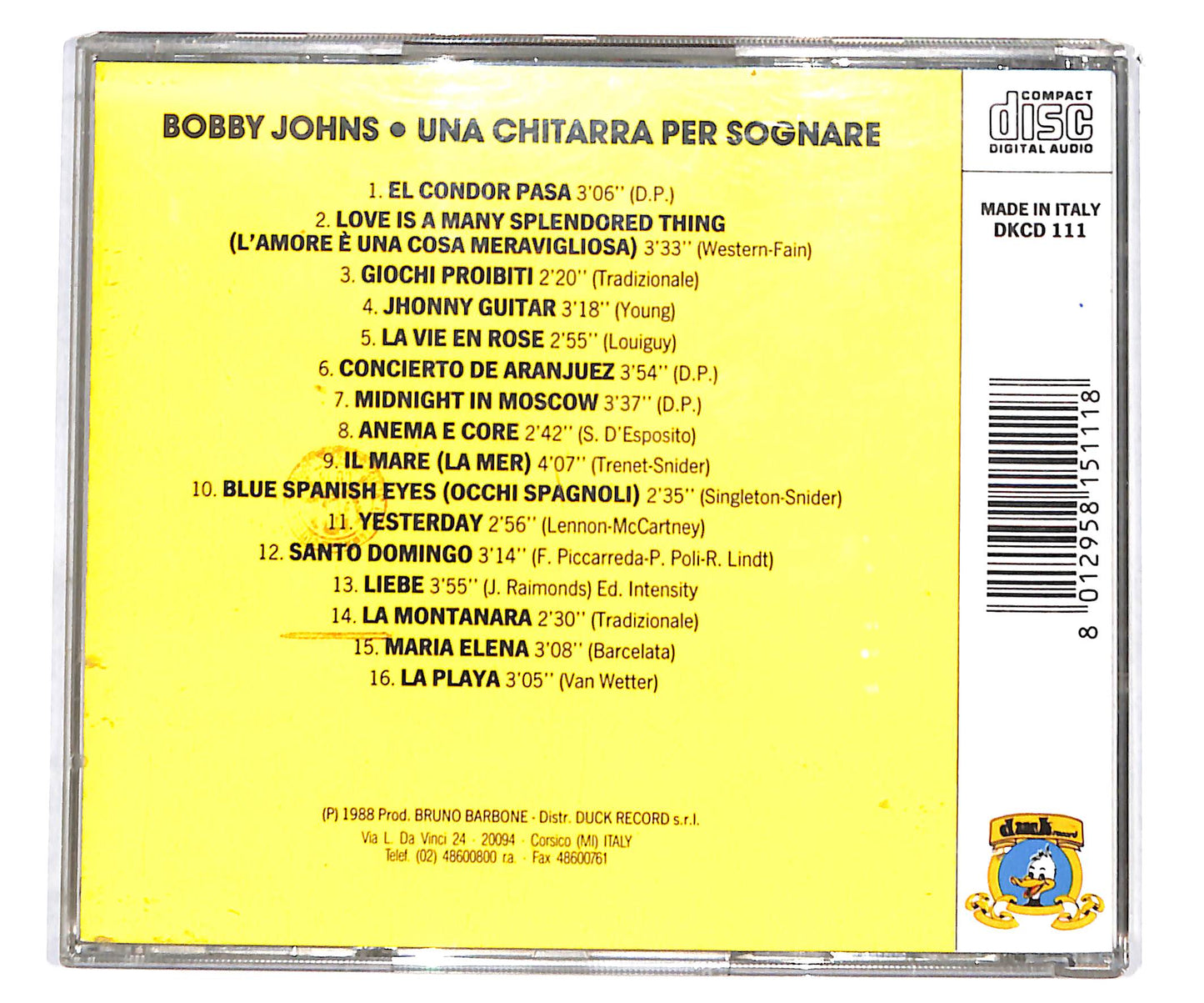 EBOND Bobby Johns - Una Chitarra Per Sognare CD CD135417