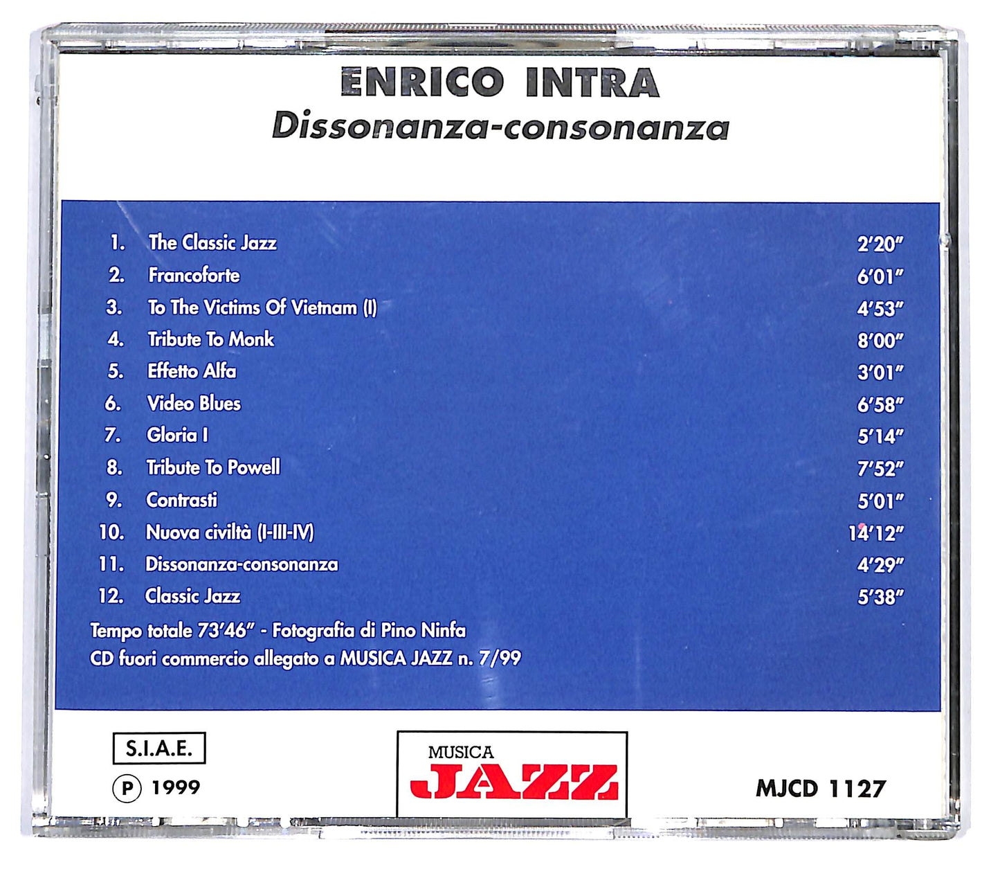 EBOND Enrico Intra - Dissonanza-consonanza CD CD135511