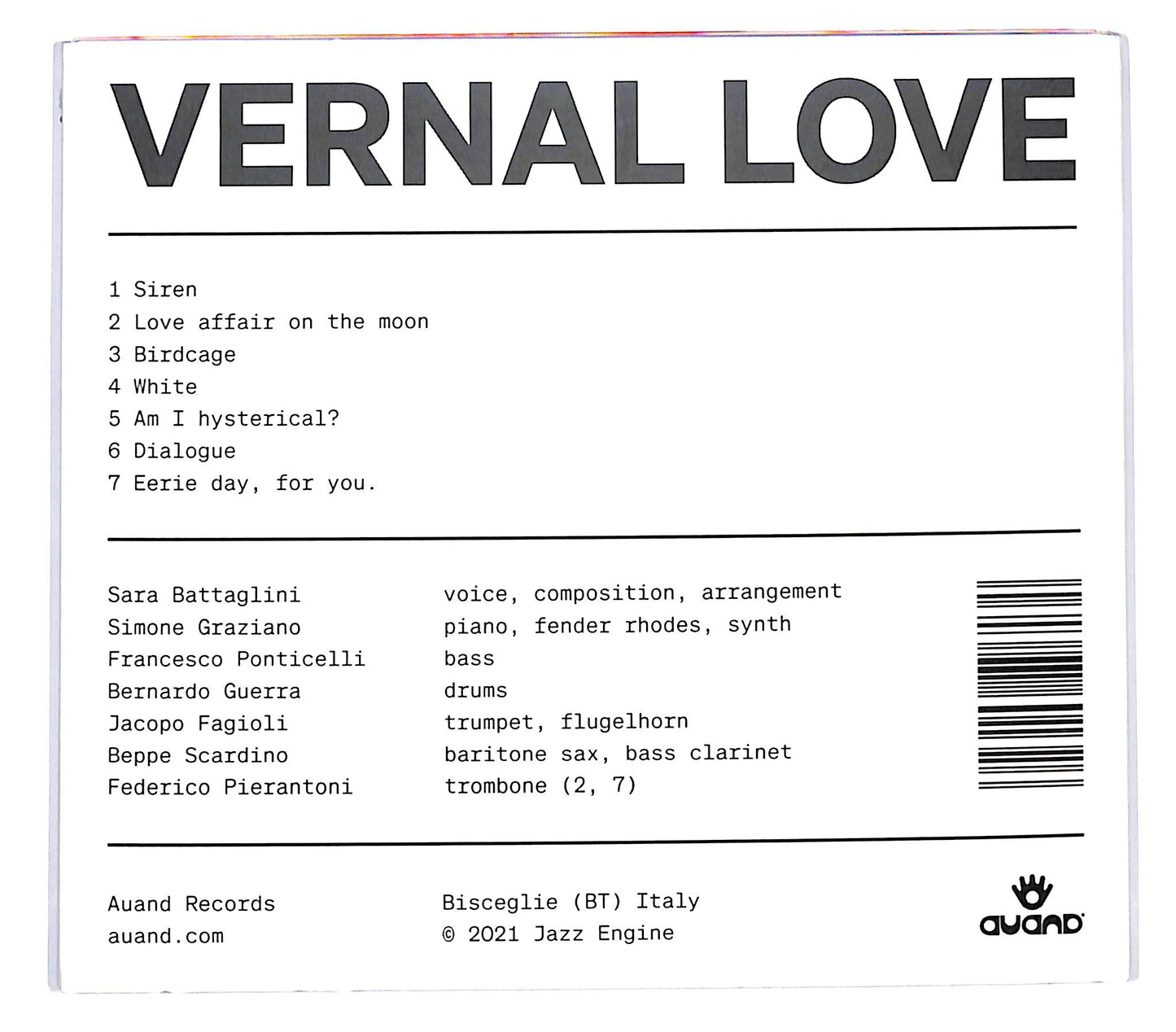 EBOND Sara Battaglini - Vernal Love DIGIPACK CD CD135513