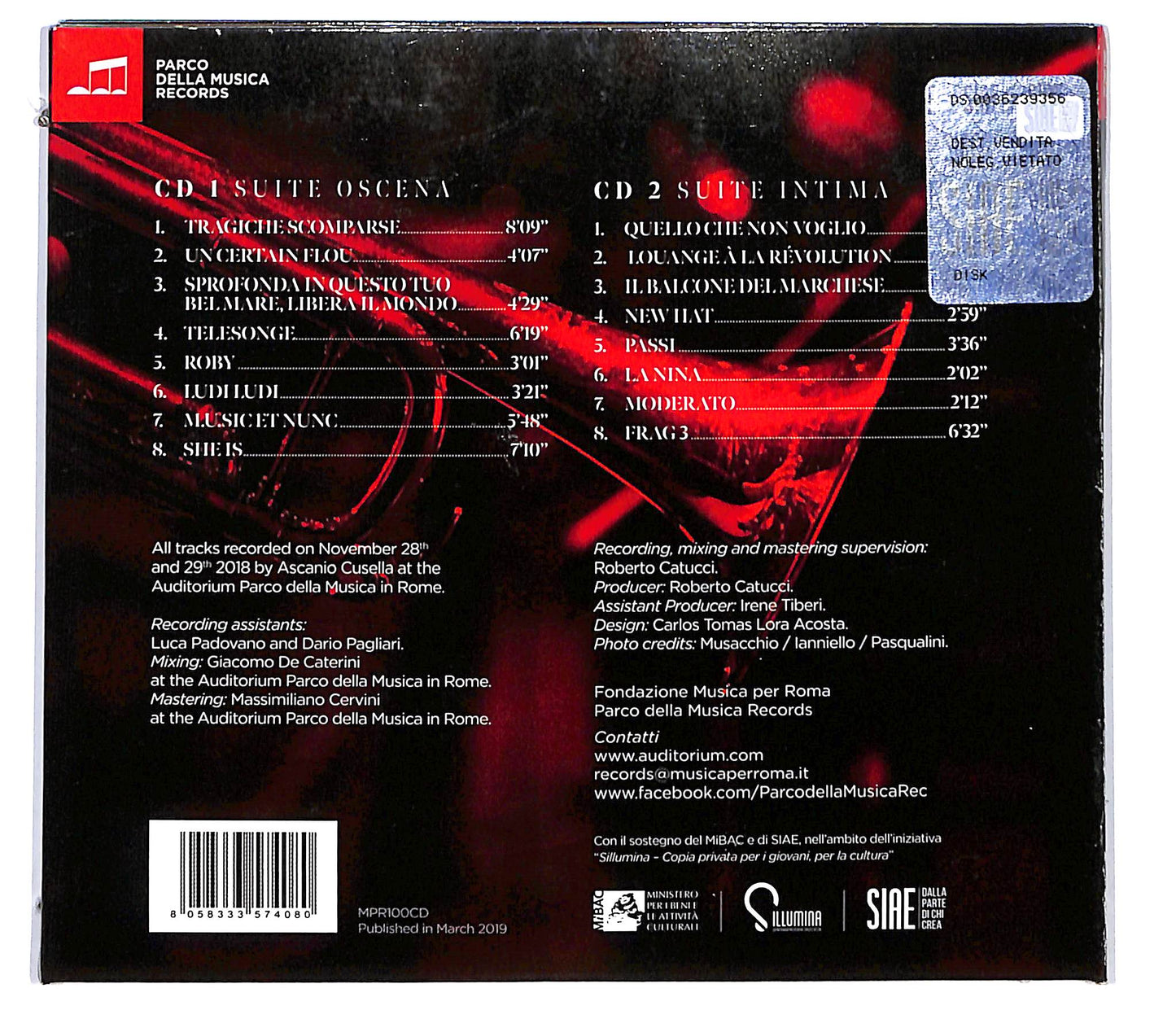 EBOND Orchestra Nazionale Jazz Giovani Talenti - Oscene Rivolte CD CD135549