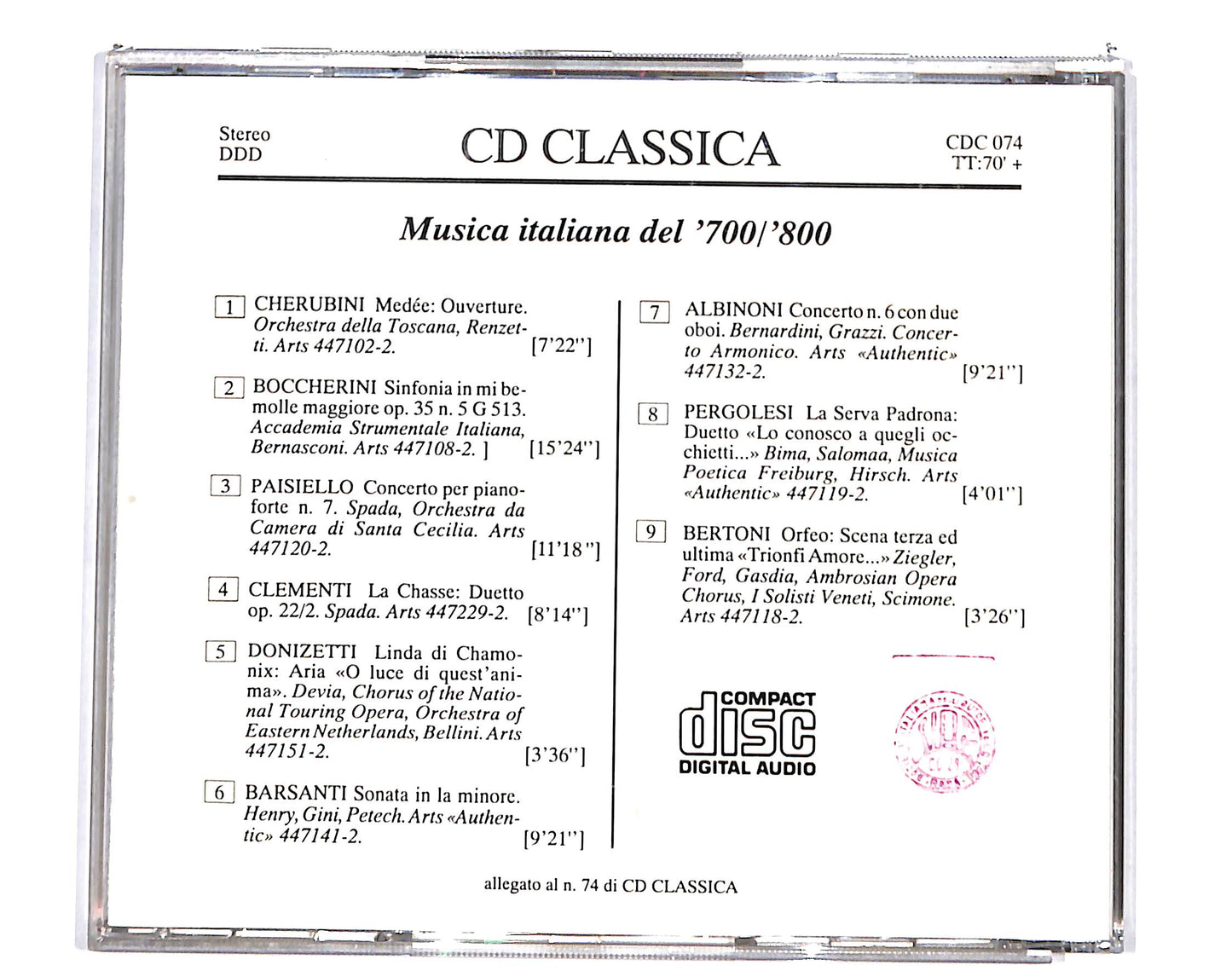 EBOND Various - Musica Italiana Del '700 '800 CD CD135605